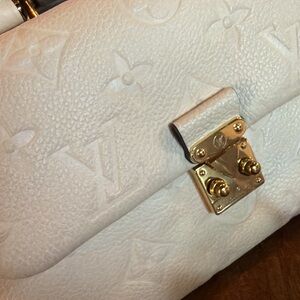 Louis Vuitton Cream Embossed Shoulder Bag